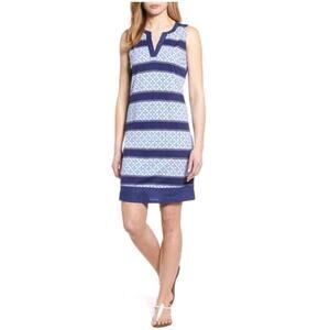 Tommy Bahama “Tuscan Tiles” Split Neck Shift Dress – Size S – Island Navy